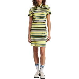 Y2K adidas Originals Striped Polo Towel Terry Dress Yellow Blue JC5329 Medium
